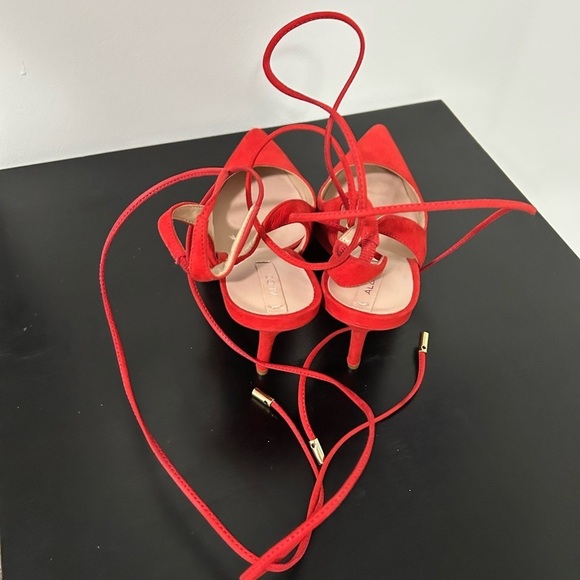Aldo Red Lace-Up Women's Shoes-Size 10 - Picture 6 of 8